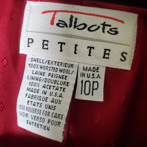 Talbots Petites Berry Red Wool Blazer Jacket Women's 10P Two Button Professional - Picture 11 of 12